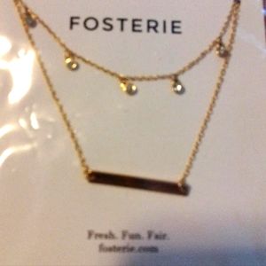Fosterie Goldtone Layered Gem Necklace